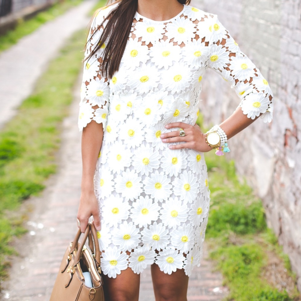 Chicwish Macrame Lace-Style Daisy Dress